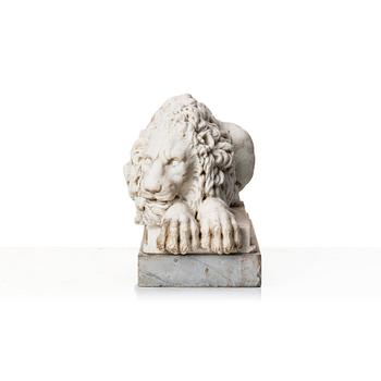 Skulpturer av lejon, ett par, efter Antonio Canovas modell från påve Clement XIII gravmonument i St Peterskyrkan.