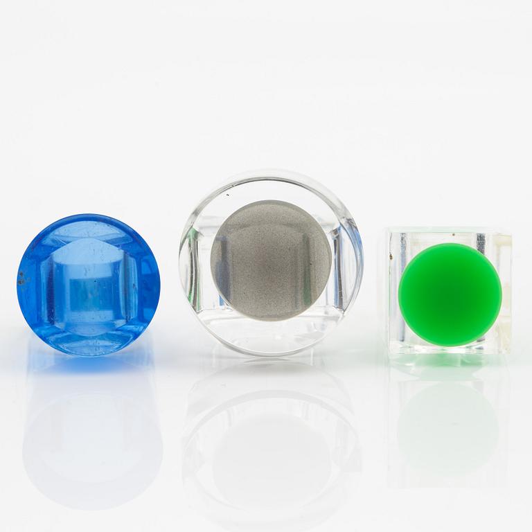 Siv Lagerström, three rings, acrylic plastic, 1970s.
