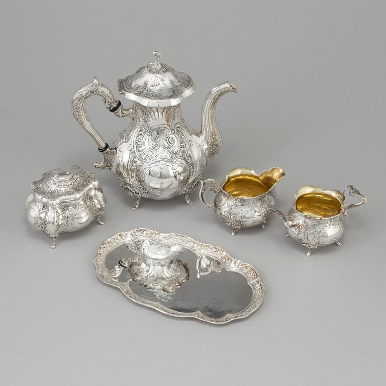 A five piece silver coffee service, GEWE, Malmö 1977-81.
