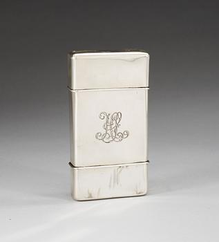 A RUSSIAN PARCEL-GILT POCKET FLASK, un identified makers mark, S:t Petersburg 1880's.