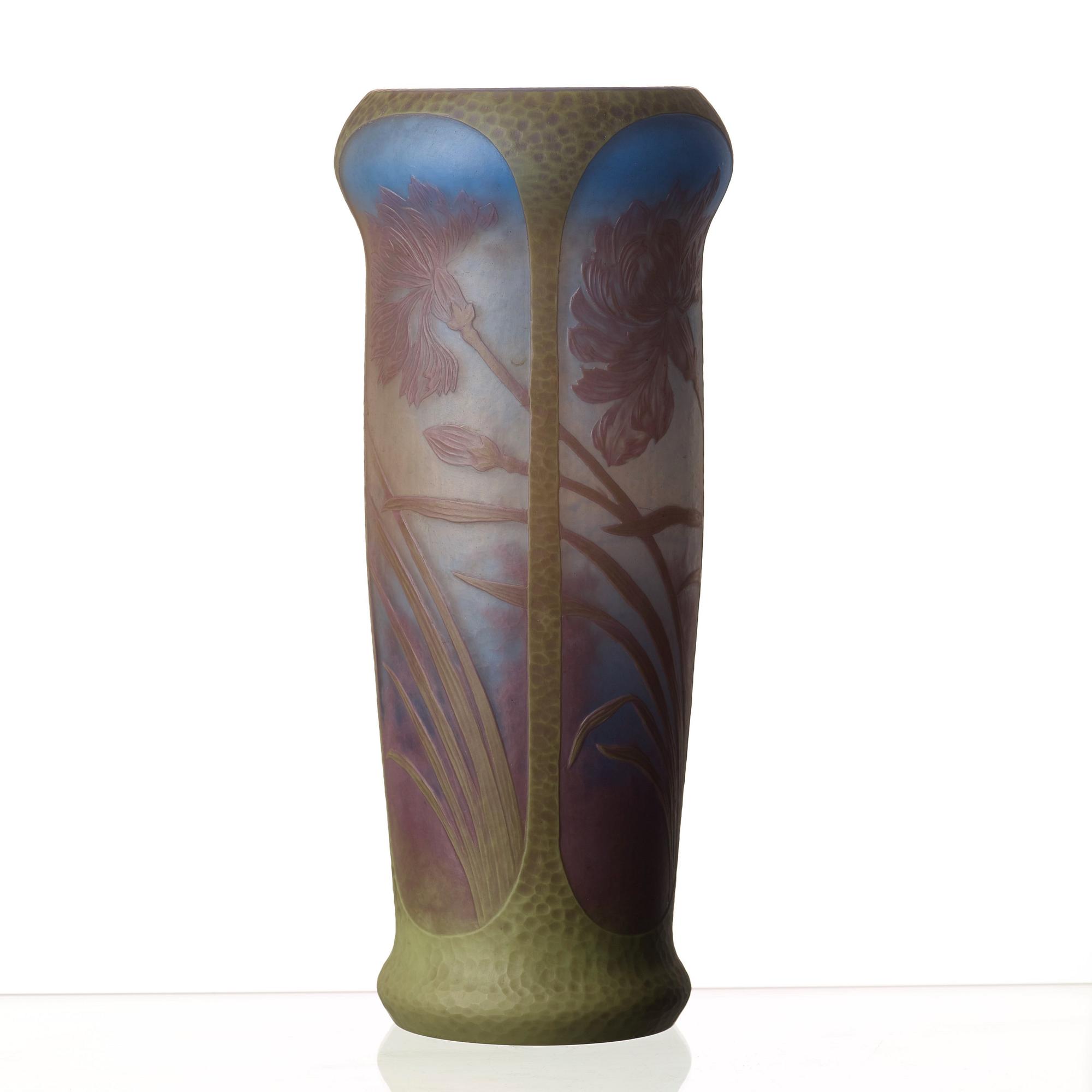 Axel Enoch Boman, An Axel Enoch Boman Art Nouveau cameo glass vase, Reijmyre, Sweden 1909.