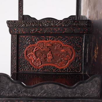 A lacquer display cabinet, late 19th Century.