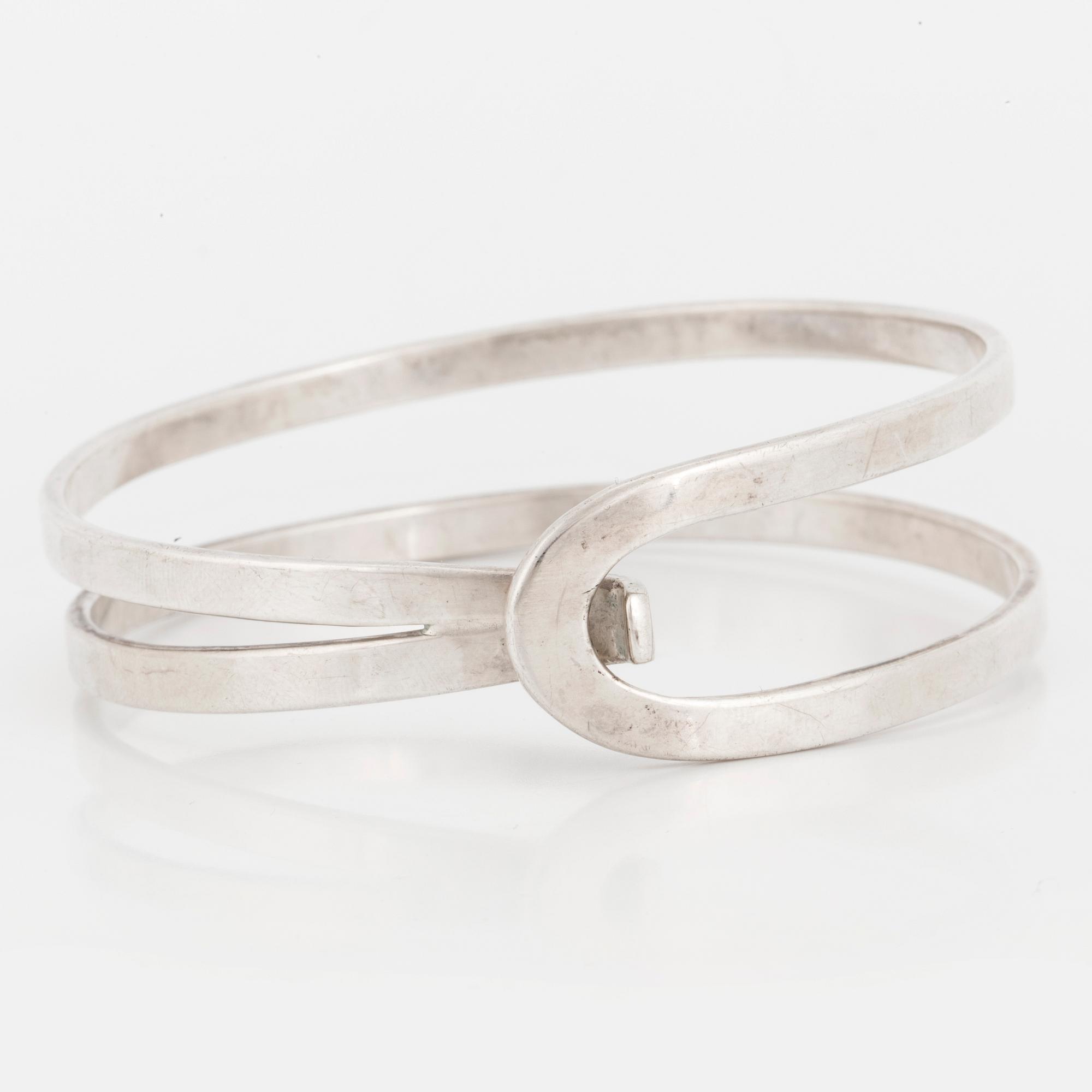ANDERS HÖGBERG, stel armring, sterling silver, Göteborg 1979.