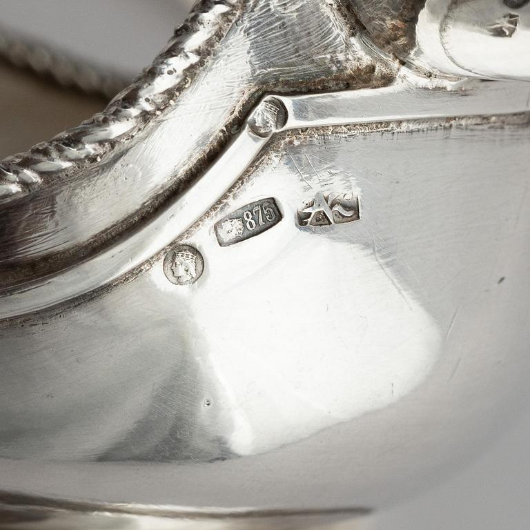A Latvian silver kovsh, unidentified maker's mark, Latvia circa 1920-1939.