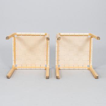 Alvar Aalto, a pair of late 20th century 'Y61' stools for Artek.