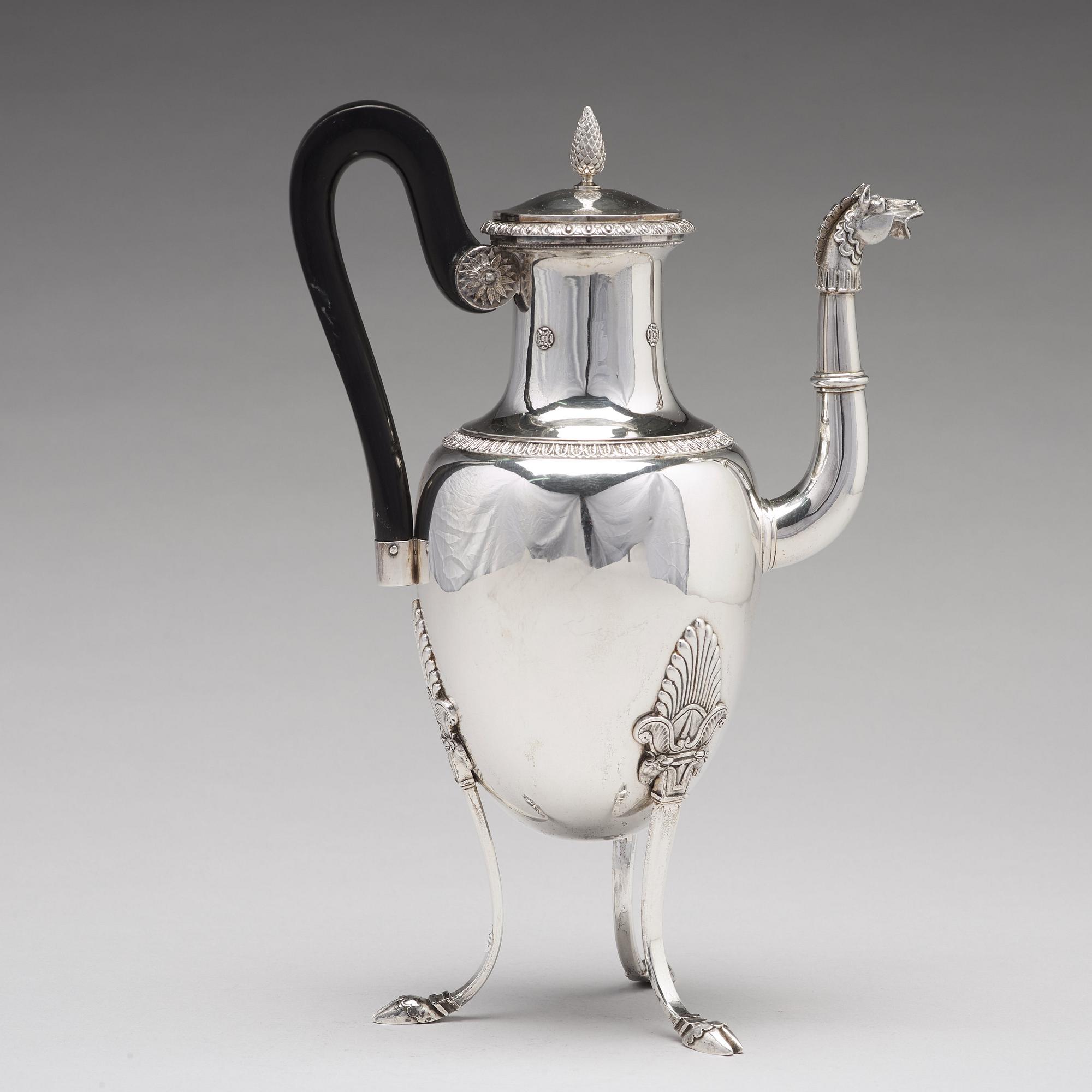 A Swedish 19th century silver coffee-pot, mark of Adolf Zethelius, Stockholm 1824.