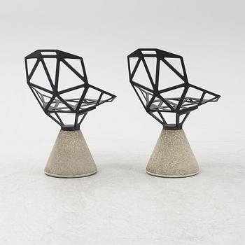 A set of two Konstantin Grcic concrete 'Chair One B' chairs for Magis, Italy, 2000s.