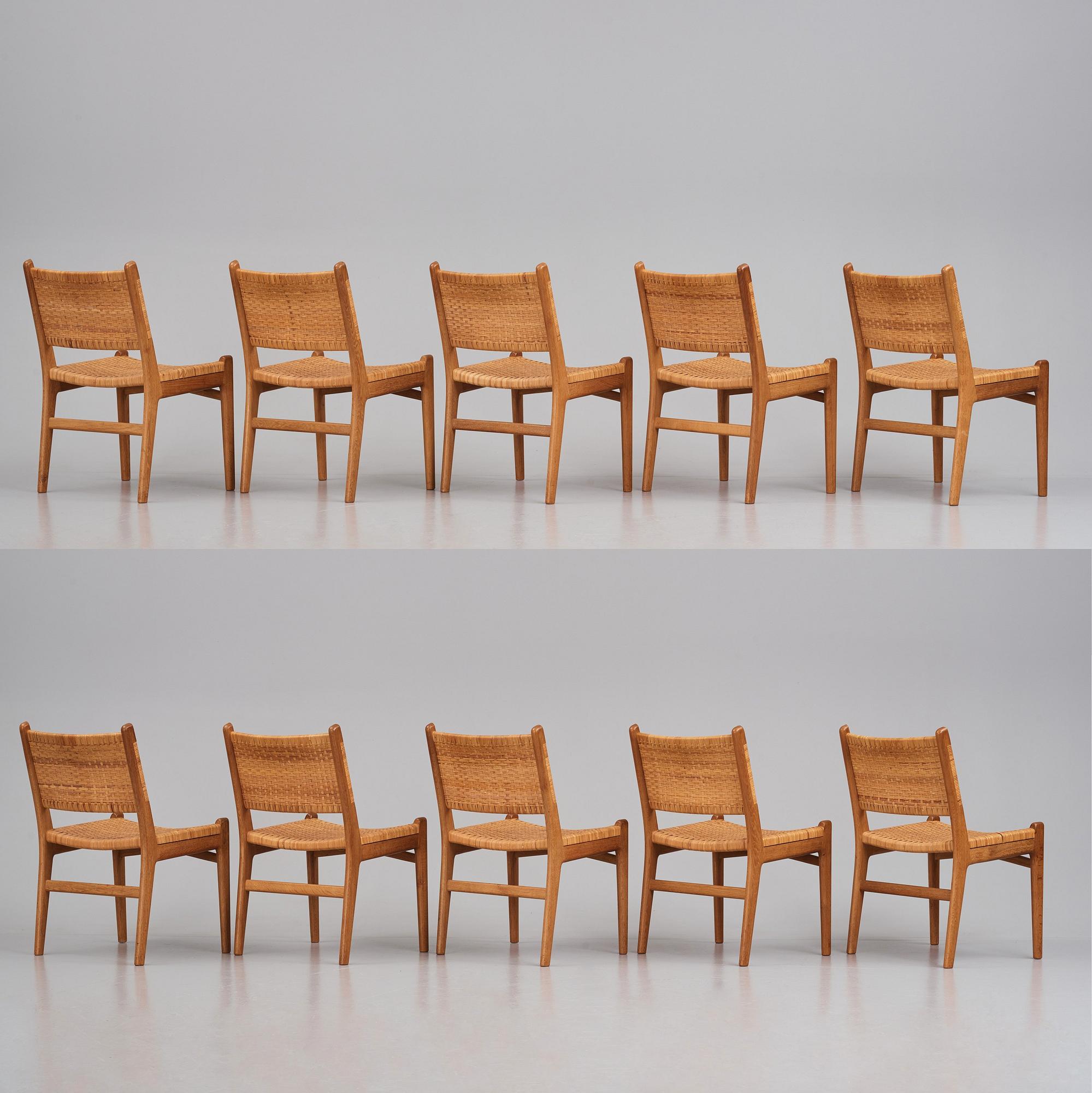 Hans J. Wegner, stolar, 10 st "CH31", Carl Hansen & Son, Danmark 1950-tal.