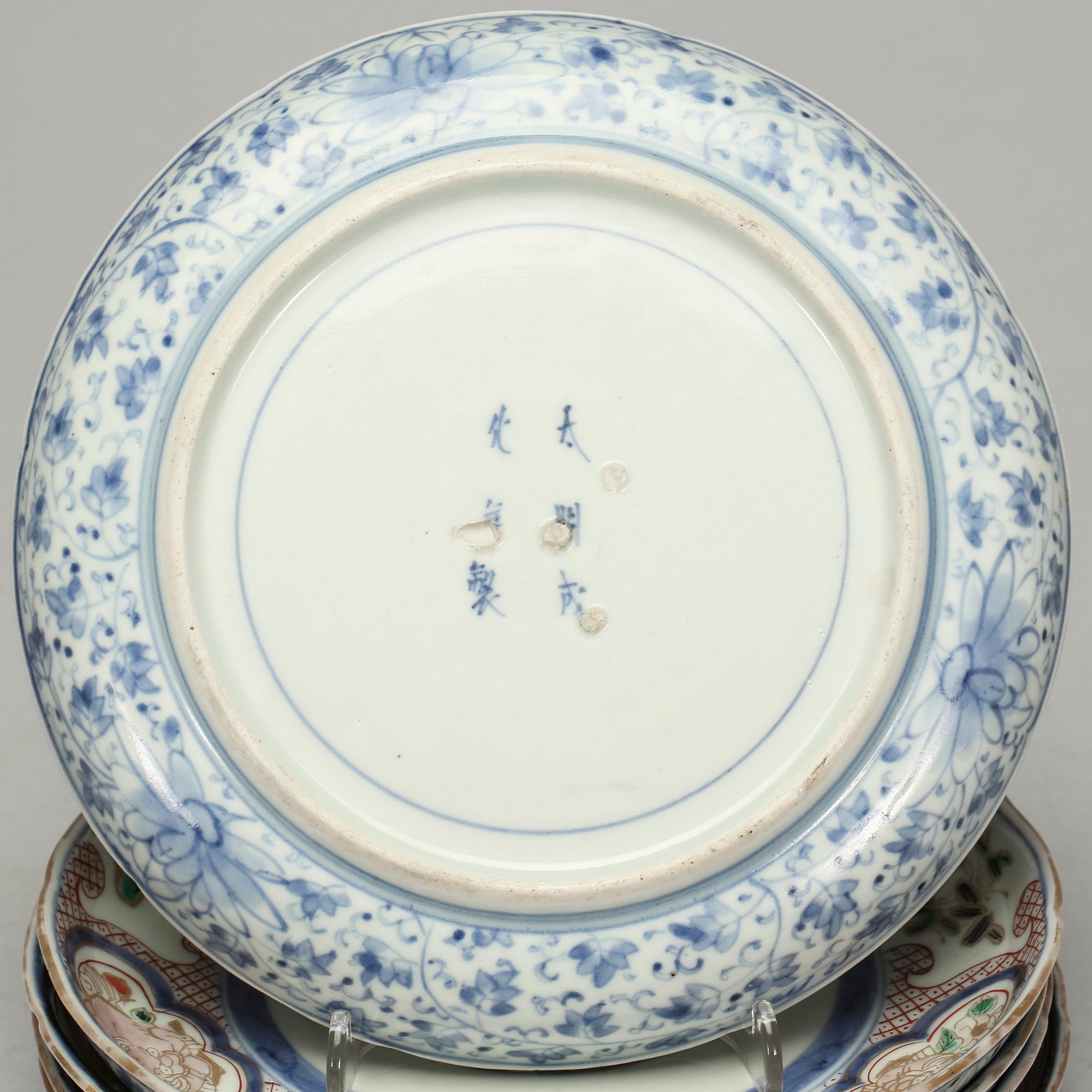 FAT, porslin, 5 st, Japan, 1900-talets första hälft.