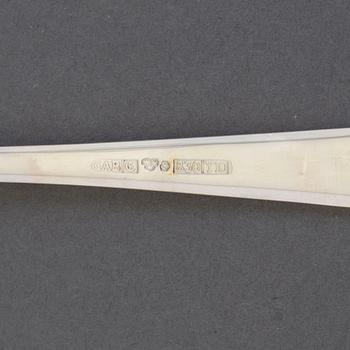 BESTICK, 48 delar, silver, "Chippendale", GAB, Stockholm, 1900-talets fjärde kvartal, 2156 gram.