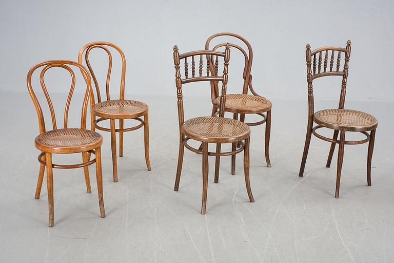STOLAR, 5 st, böjträ, bl.a. Kohn, 1900-talets början.