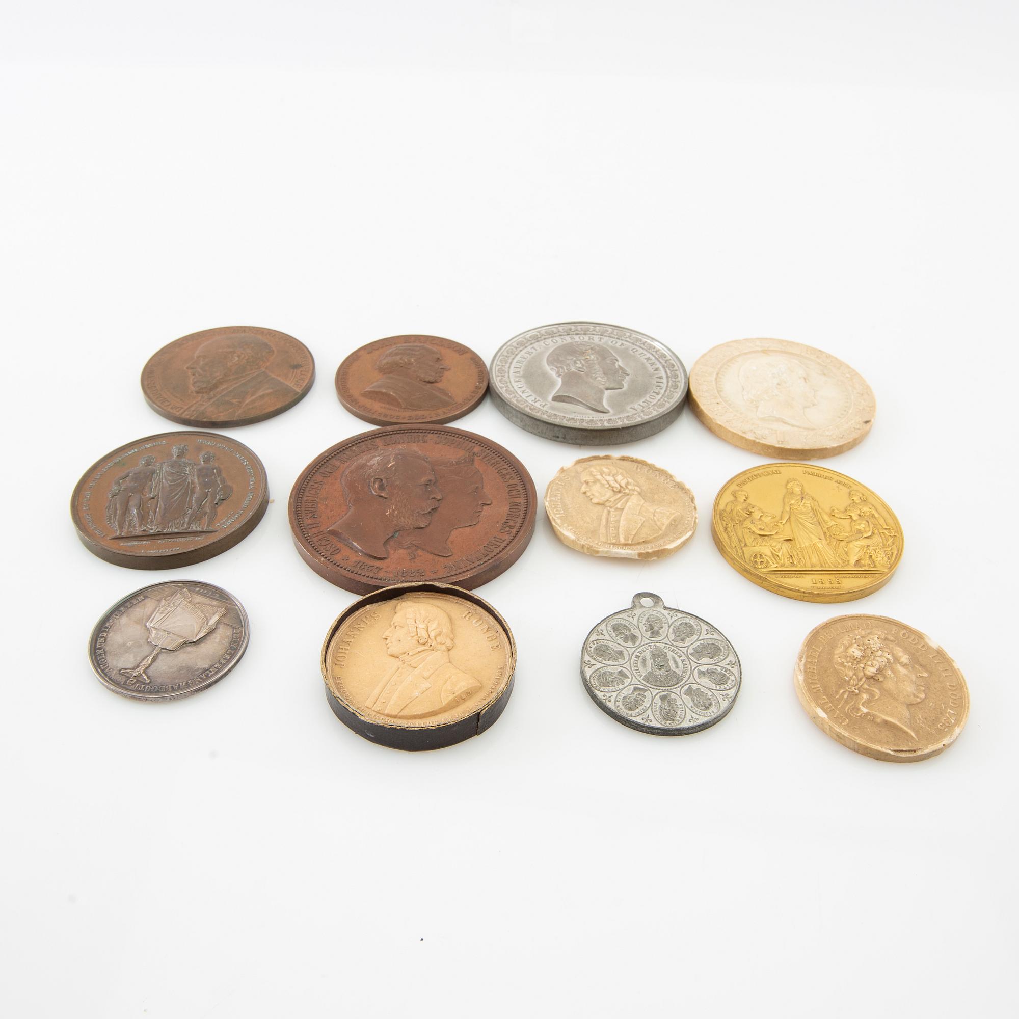Commemorative medals 12 pcs late 19th century.