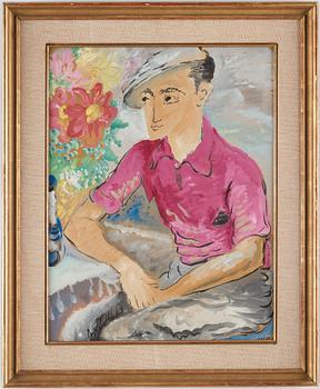 Sigrid Hjertén, Man with flowers.