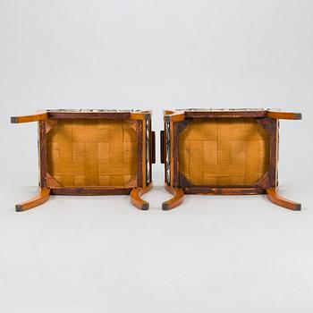 A pair of stools by Johan Adam Vogt, Tukholma (1834 till 1843).