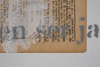 DAN NYGÅRDS, collage/blandteknik, signerad.