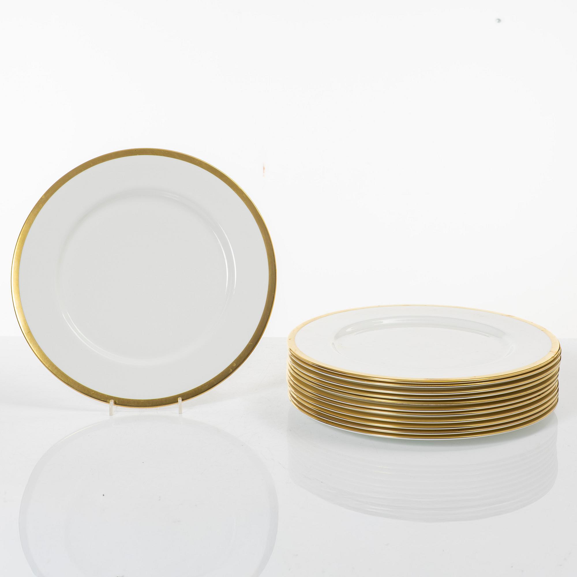 Karin Björquist, dessert plates, 12 pcs, "Nobel", Rörstrand/Gustavsberg.