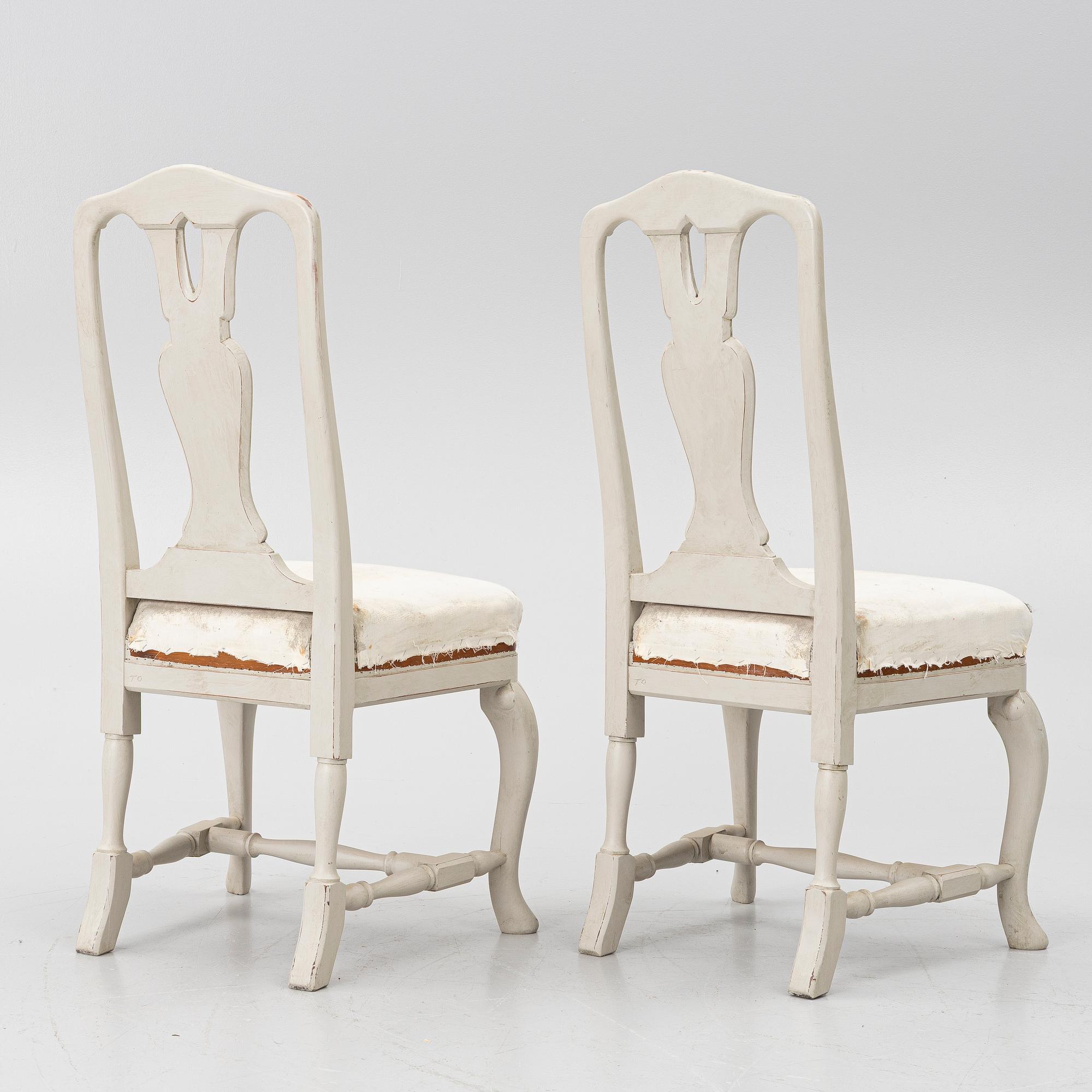 A pair of Rococo-style chairs, 20th century.