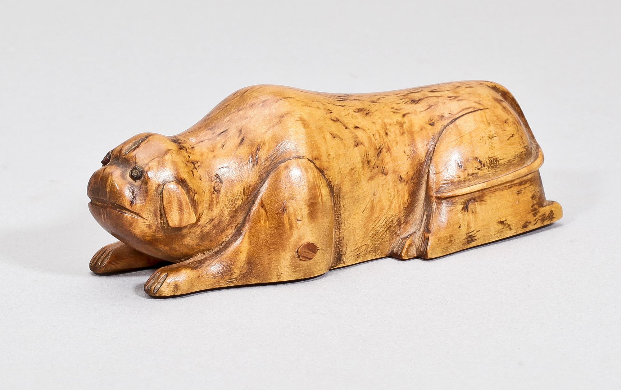 SNUSHUND, trä, 1800-tal.