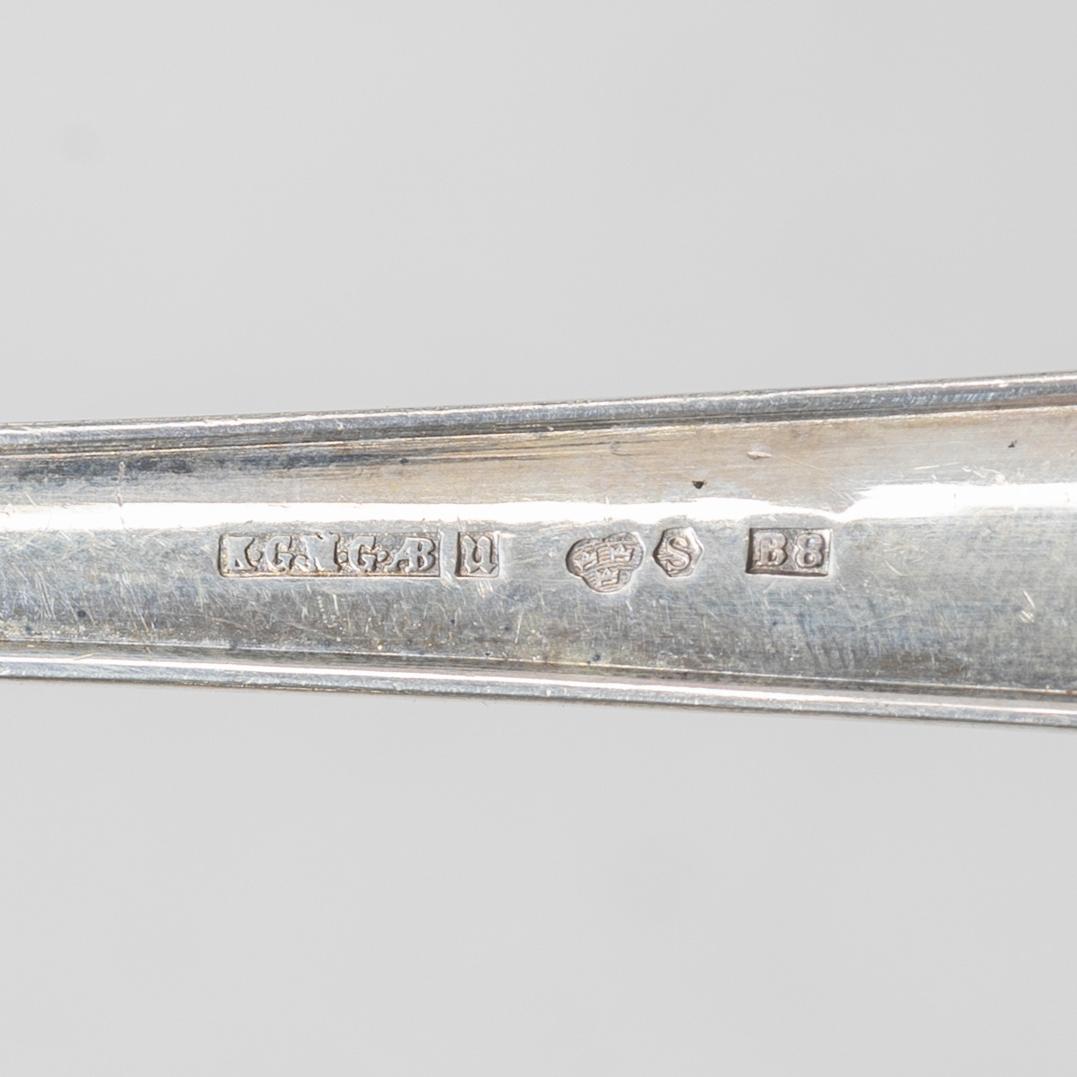 A silver soup ladle, K G Markströms Guldsmeds AB, Uppsala, 1928.