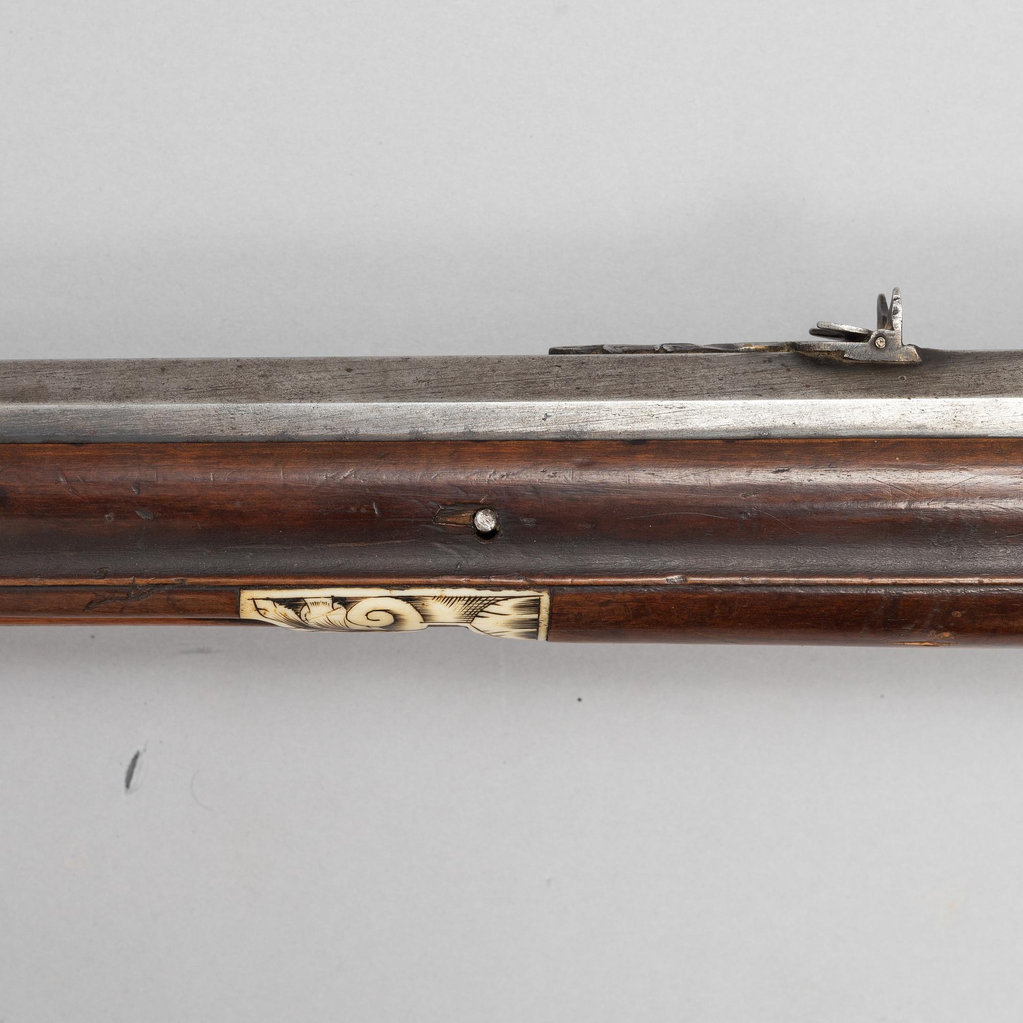 Hjullåsstudsare, signerad Johan Neureuter, Salzb. (Salzburg 1669-1754) från omkring år 1700.
