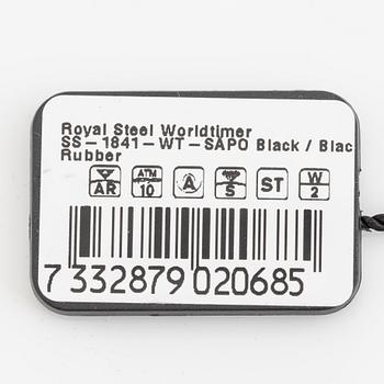 Sjöö Sandström, Royal Steel, Worldtimer, "SÄPO/Swedish Security Service", wristwatch, 41 mm.