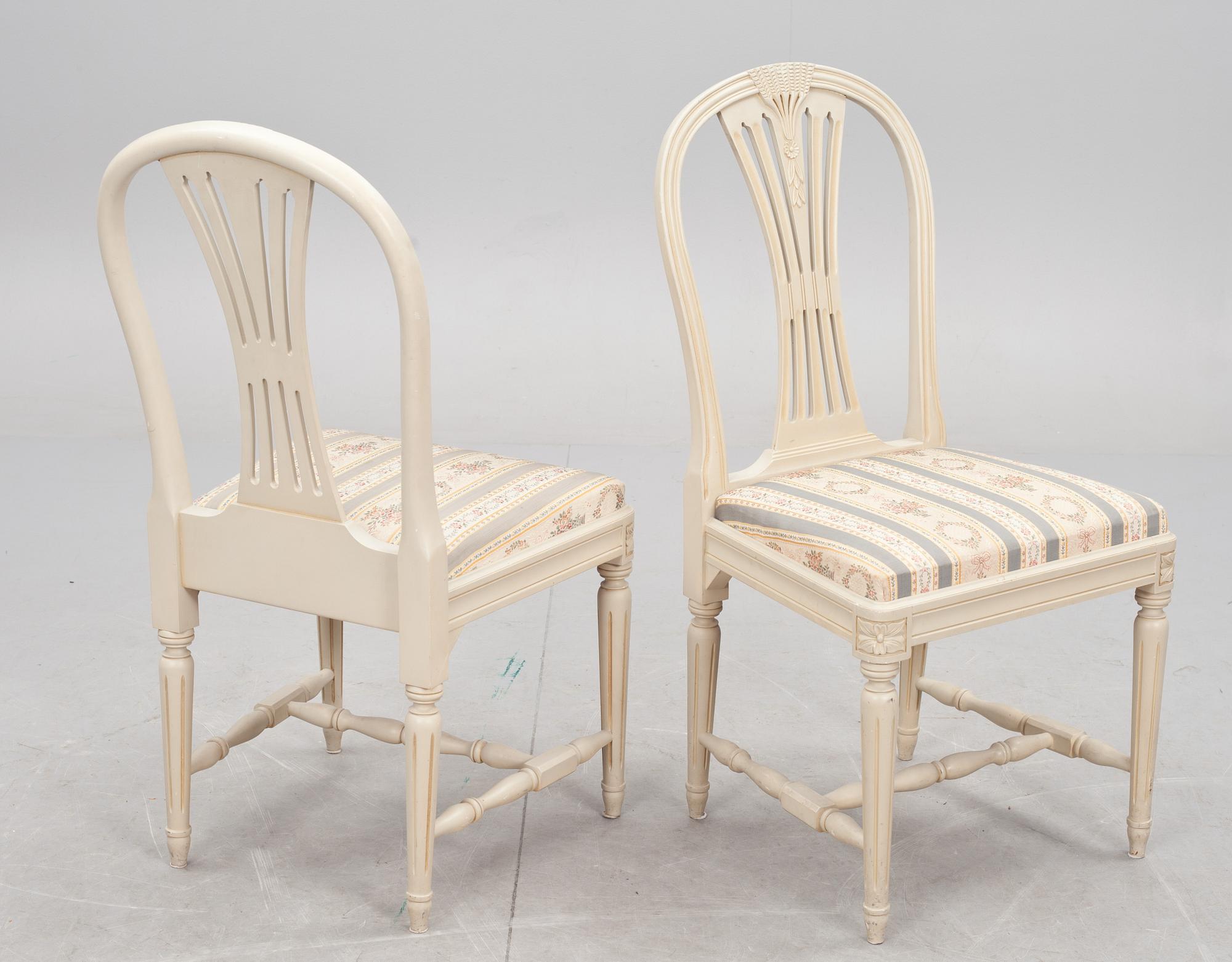 STOLAR, 4 st. Gustaviansk stil. 1900-talets slut.