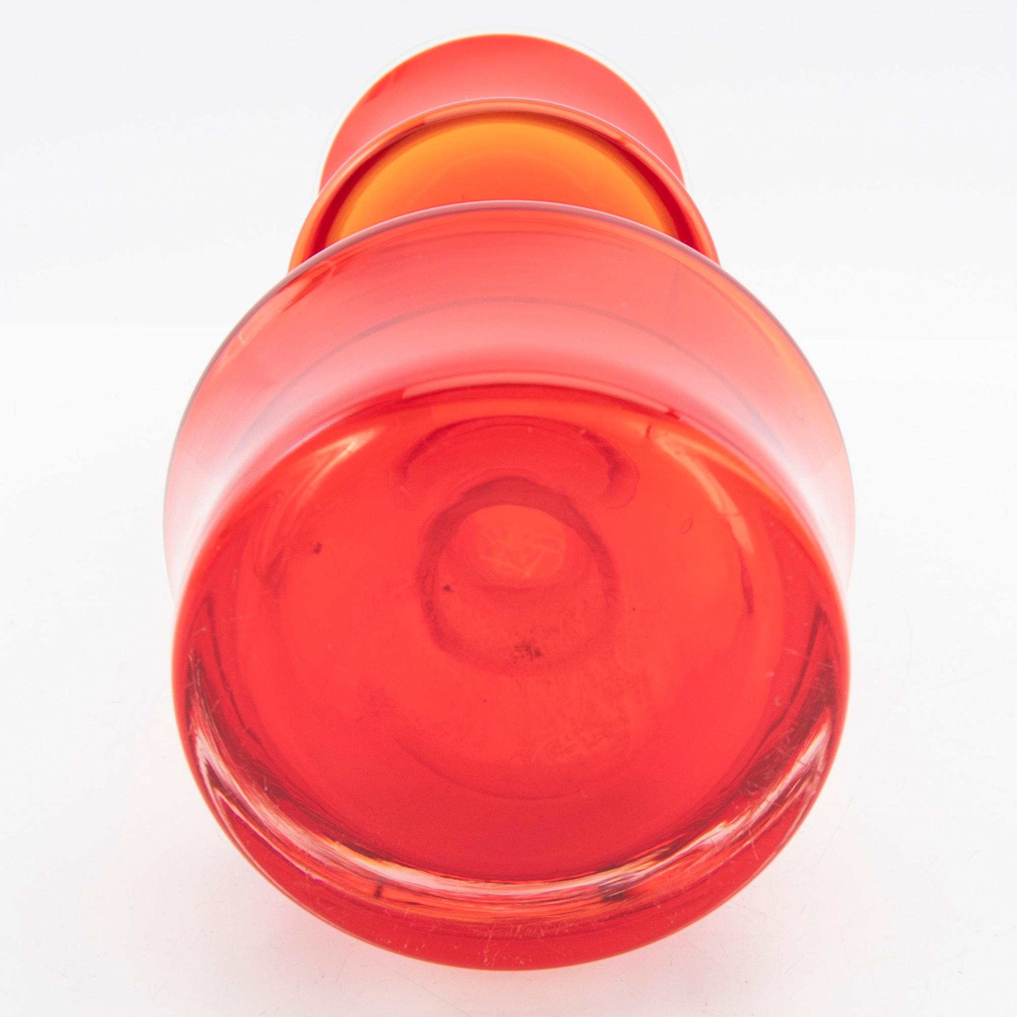 Tamara Aladin, vases, 3 pcs, glass, Riihimäen Lasi, Finland, 1960s/70s.