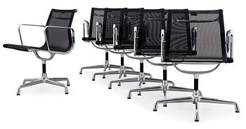 103. A set of six Charles and Ray Eames 'Aluminium Group chairs EA 108' by Vitra.