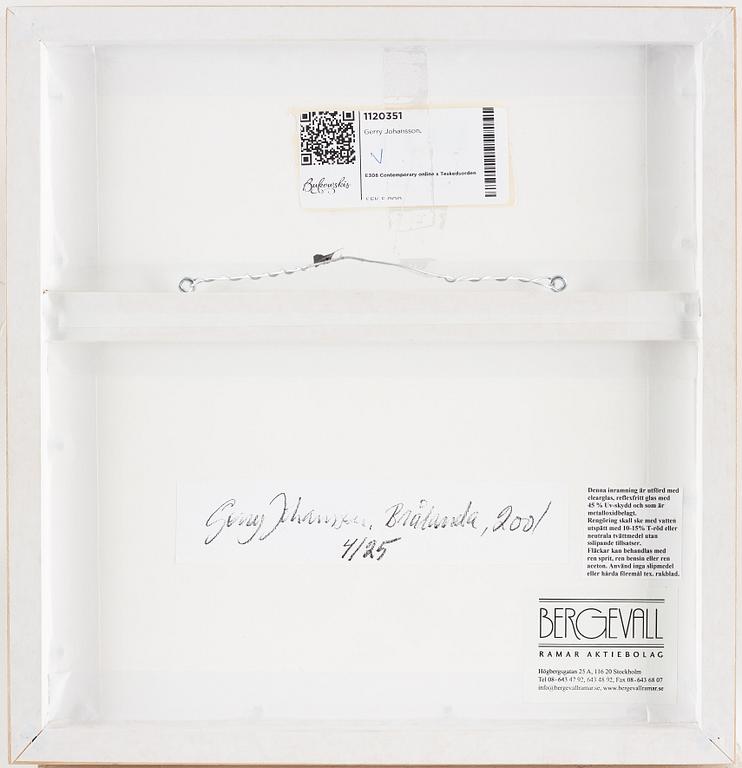 GERRY JOHANSSON, gelatin silver print signed and numbered 4/25 on verso.