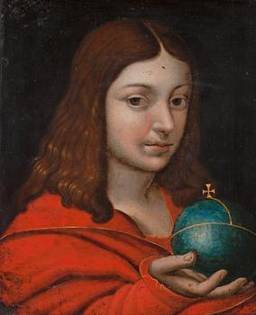 891. Jan Massys (Metsys) Follower of, Youth with a cross-bearing orb (globus cruciger).