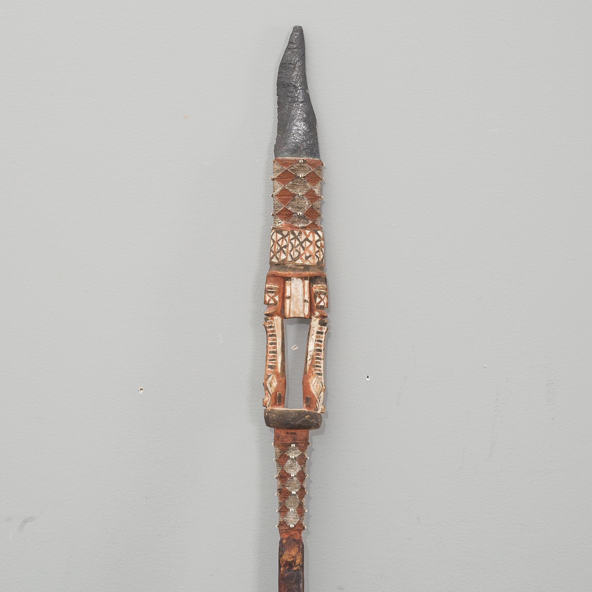 SPEAR WITH OBSIDIAN HEAD.