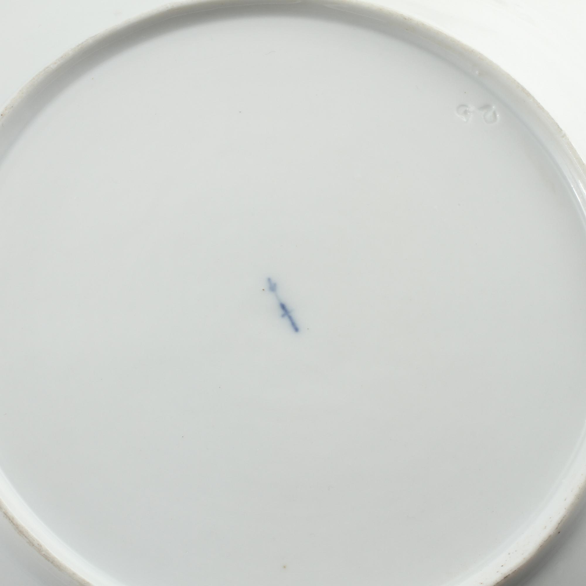 TALLRIKAR, 4 st, porslin, KPM, Berlin, 1800-talets första hälft.