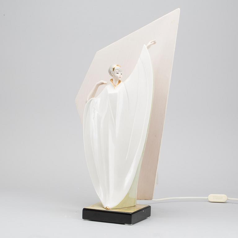 A TENGRA PORCELAIN LAMP FROM SPAIN.