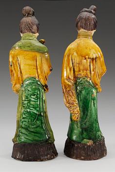 Two figures of court attendants, Ming dynasty (1368-1644). (2).