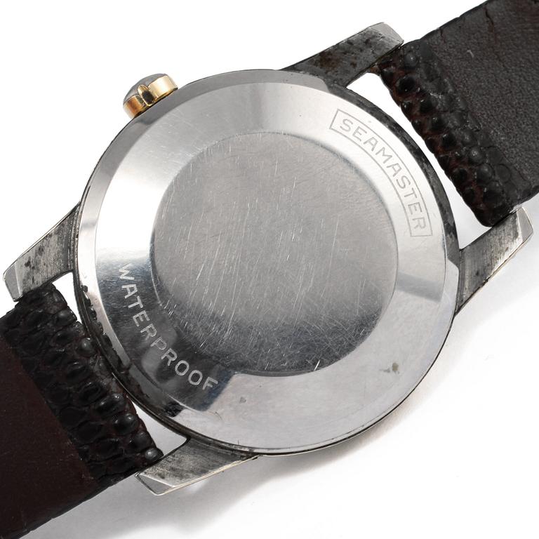 ARMBANDSUR, guld på stål, Omega Seamaster, 1950/60-tal.