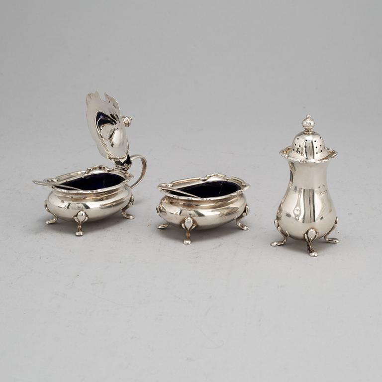 KRYDDSET, 3 delar, silver, Birmingham, England, 1961.