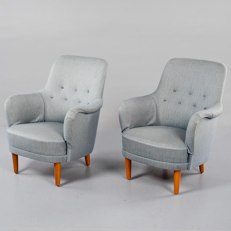 FÅTÖLJER, ett par, "Samsas", Carl Malmsten, 1900-talets andra hälft.