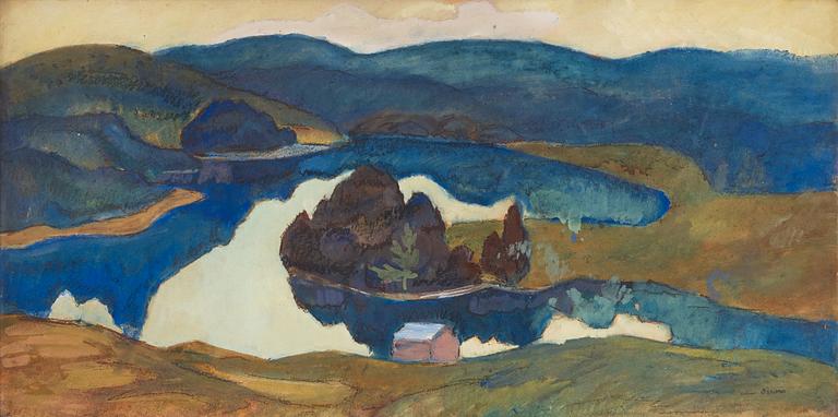 Helmer Osslund, "Aftonstämning, Ramsele" (Evening in Ramsele, landscape from the northeast of Sweden).