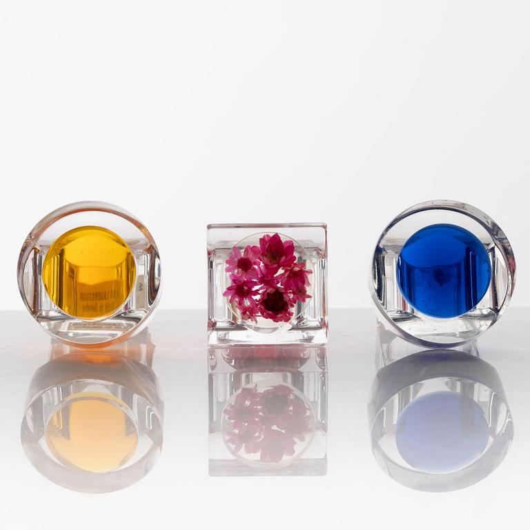 Siv Lagerström, three rings, acrylic plastic. 1970s.