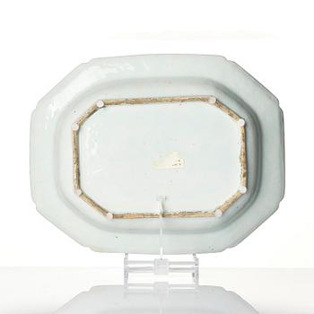 A famille rose 'double peacock' tureen with cover and stand, Qing dynasty, Qianlong (1736-95).