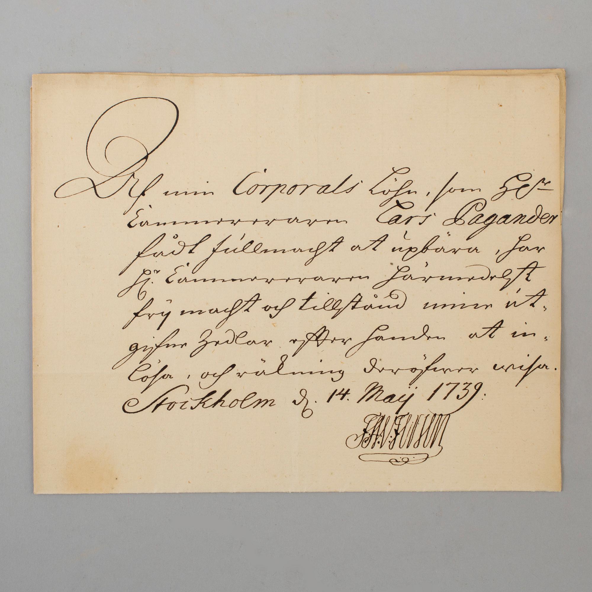 LETTER / MANUSCRIPTS, 7 st, members of the family von Fersen.