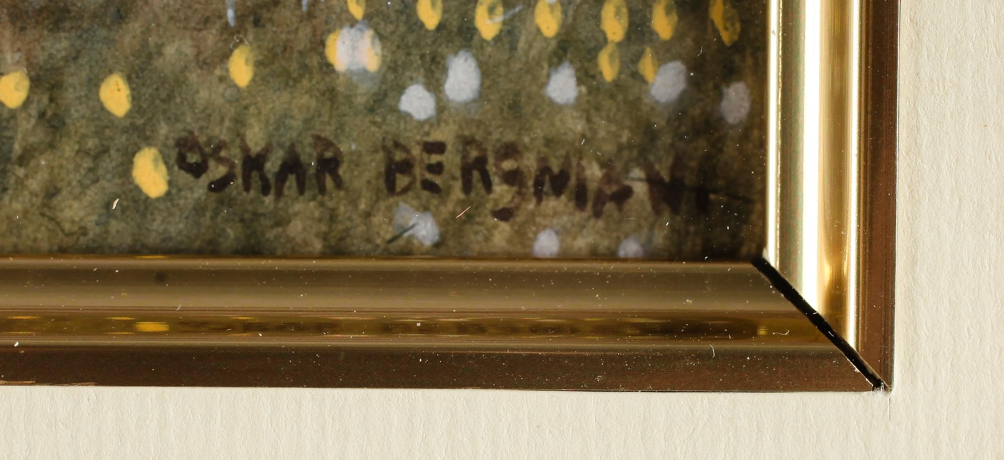 OSKAR BERGMAN, akvarell, signerad.