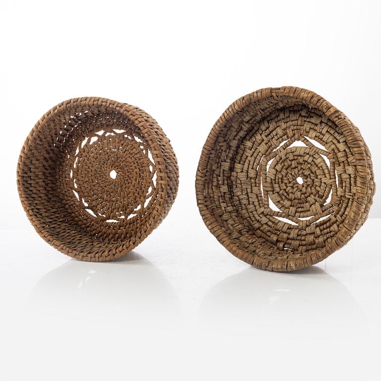 Root baskets, 4 pcs, folk art, 19th century.