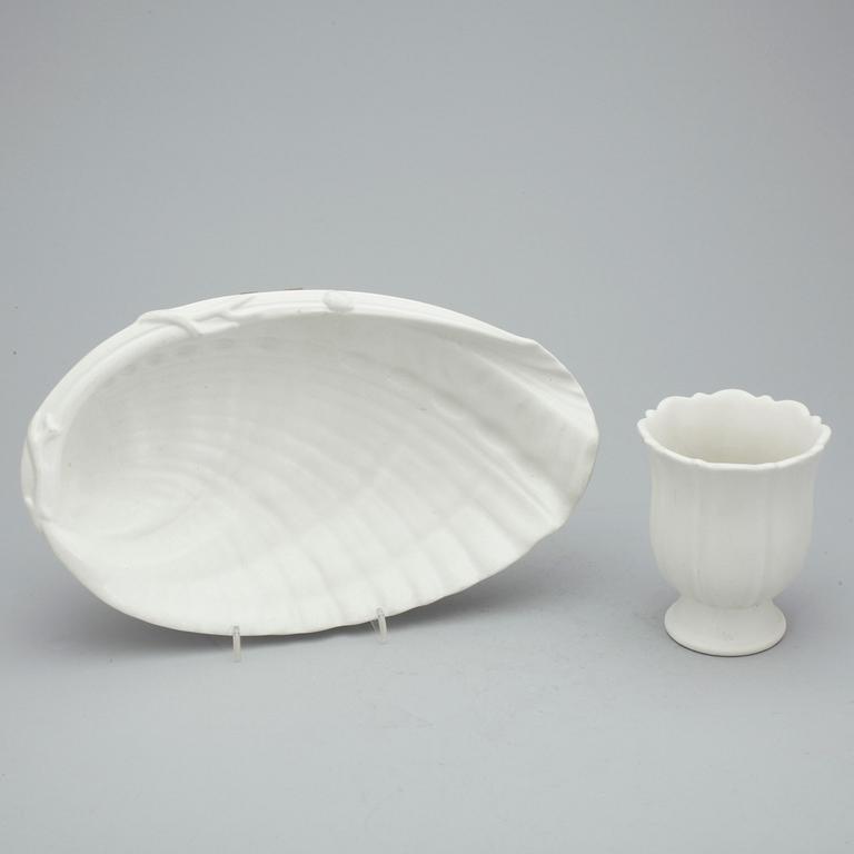FAT samt VAS, 2 delar, "Carrara", Wilhelm Kåge, Gustavsberg.