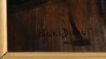 HANS DAHL, olja på pannå, sign.