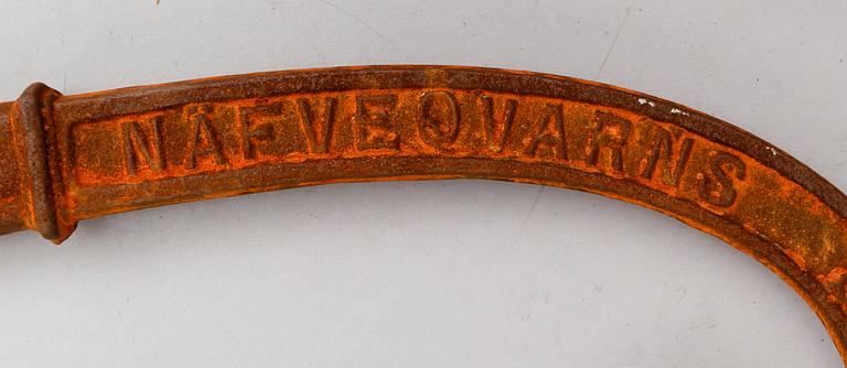 SOFFGAVLAR, 1 par, gjutjärn, Näfveqvarns Bruk, 1900-talets första hälft.