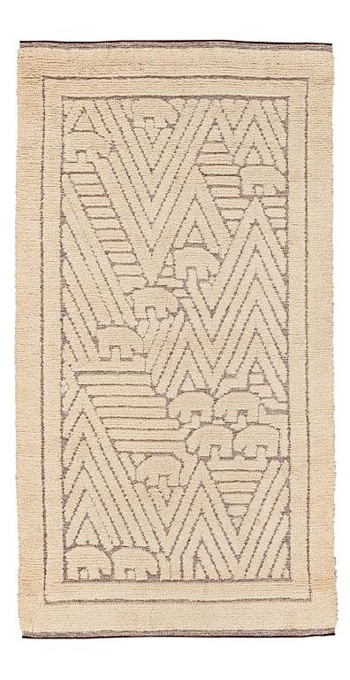 Ebba Swedenborg, MATTO, "Björnar", knotted pile in relief, ca 219 x 115 cm, designed by Ebba Swedenborg, Södra Kalmar Läns Hemslöjd.