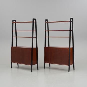 BOKHYLLOR med SKRIVSKIVA, 3 delar, "Tema", Gillis Lundgren, IKEA, 1950-60-tal.