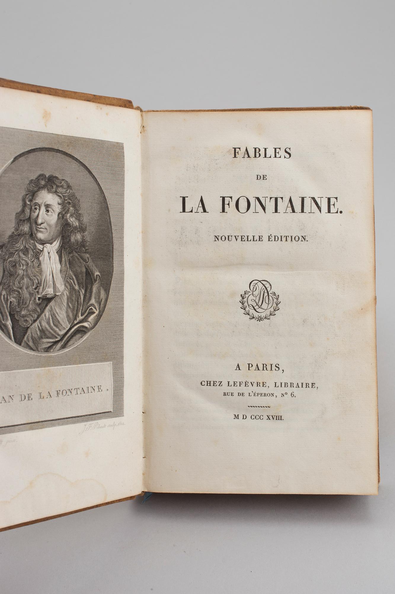 BOOKS: Fables de la Fontaine, 2 volS, 1818.  Histoire de la Guerre de Trente Ans, 2 volS, 1803.
