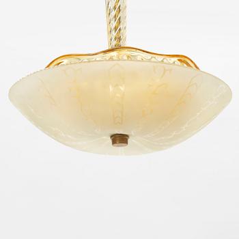Ceiling lamp, Orrefors, Swedish Modern 1940s.